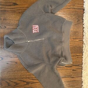 Women’s Gray NY Giants 1/4 Zip Fleece